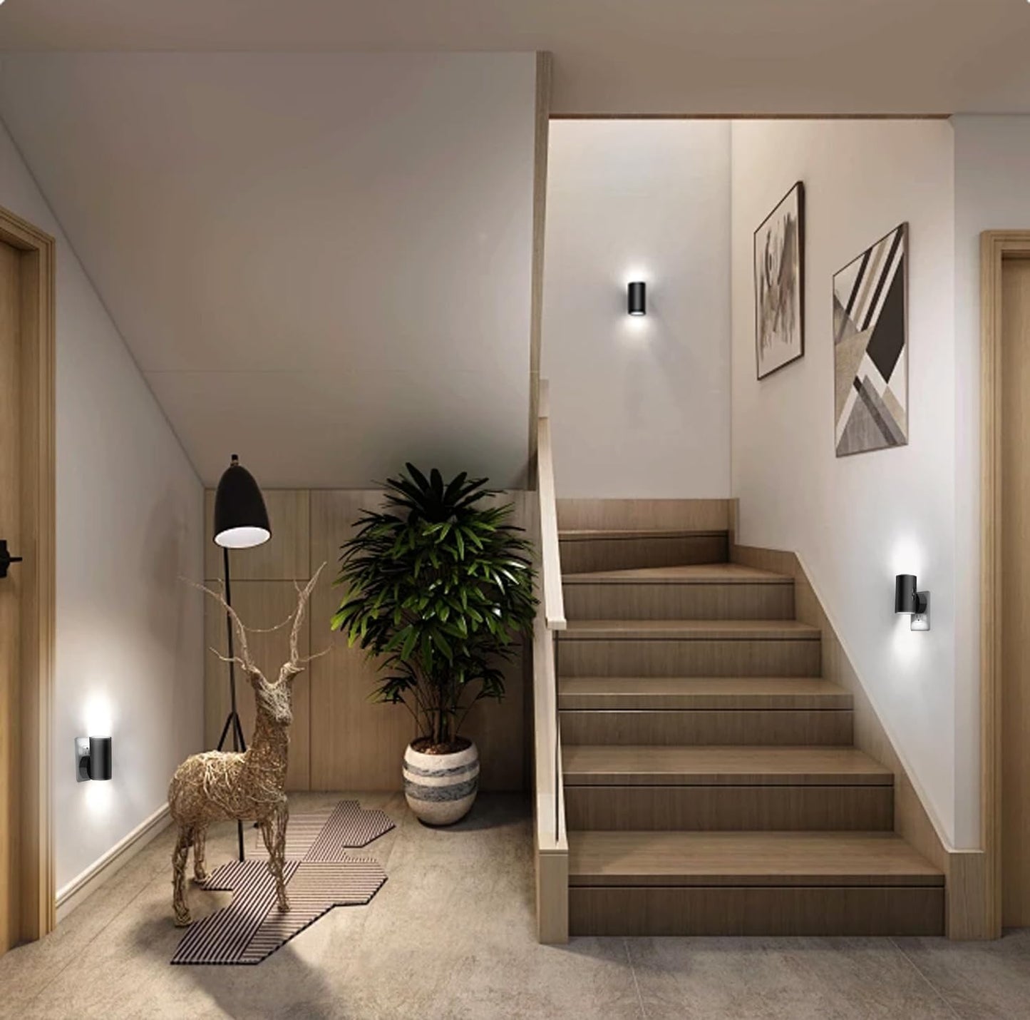 LED Night Light Plug in, Modern Night Lights Plug into Wall, Dusk to Dawn Sensor, 5-300LM Adjustable Brightness,Daylight 5000K,Dimmable Night Lights for Hallway Bedroom Stairway, 2 Pack