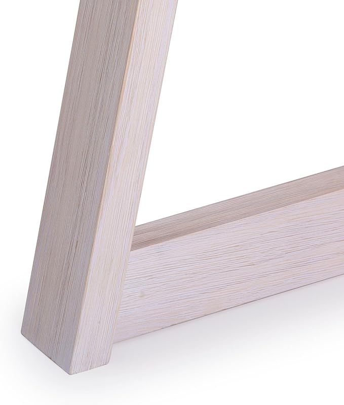 Plank+Beam Round Dining Table, 47 Inch Solid Wood Kitchen Table, Farmhouse Round Table for 4, Small Dinette Table, White Sand Wirebrush