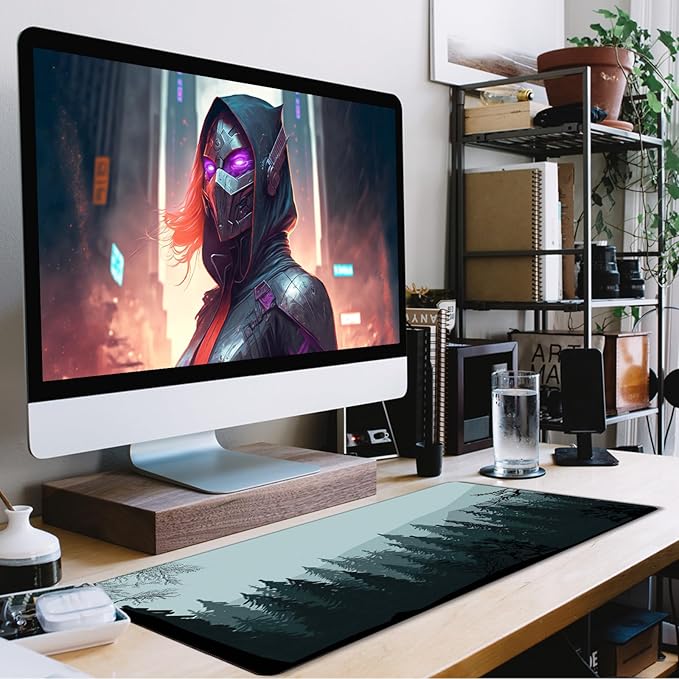 Mouse Pad Forest Background Pattern, Large Mouse Pad for Gamer, (31.5"X15.7") Gaming Mousepad with Nonslip Base, Waterproof Comfy Computer Keyboard Mousepads for Esports Pros/Office/Home