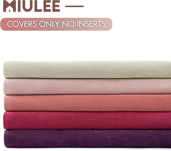 MIULEE Cream Couch Pillow Covers 18x18 Inch, Set of 2 Soft Chenille Decorative Square Throw Pillow Covers Farmhouse for Sofa Living Room Bed