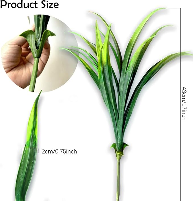 8 Pcs Outdoor Fake Plants UV Resistant Artificial Tropical Plants Flowers Faux Garden Grass Plants Décor Fall Winter Summer Planters Patio Front Door Porch Plastic Bushes & Shrubs Decoration