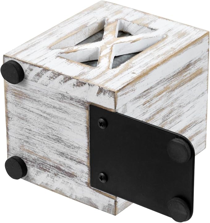 MyGift Decorative Bookends with Pencil Cup, Shabby Weathered White Washed Wood Bookends, Desktop Book Ends with Pen Holder Stationery Storage Bins for Home Office, Classroom, Dorm Room