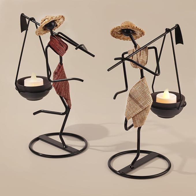 Notart Art Gallery | Creative African Tribal Lady Candle Holders, Tribal Lady Candle Holder Centerpieces, Iron Candlestick Holders for Home, Bar,Dining Table Decor, Personalizable Style Shelf Décor