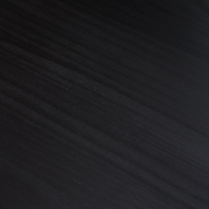 Plank+Beam Contour Round Dining Table, 47 Inch Kitchen Table, Solid Wood Dinner Table, Kitchen Dinette Table, Black