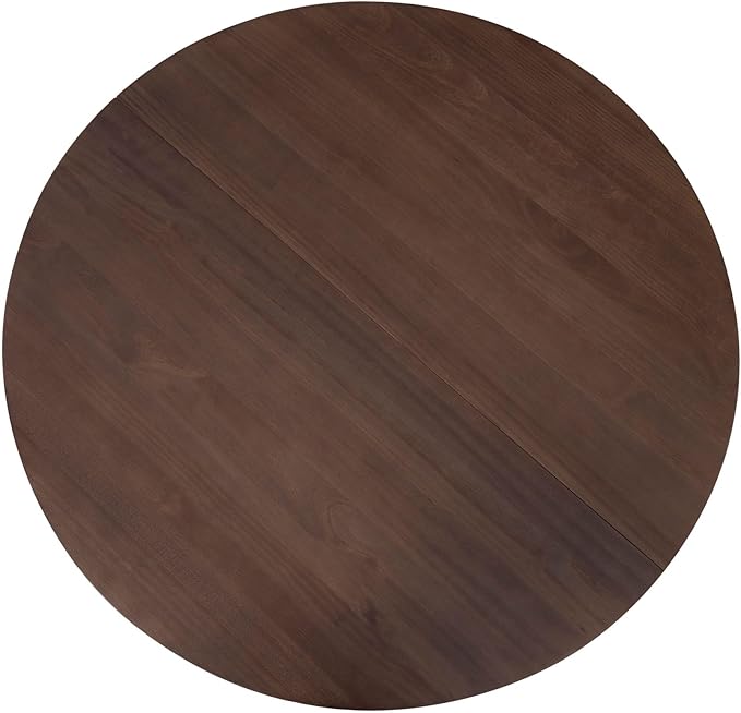 Plank+Beam Lido Round Dining Table, 38", Wooden, Pedestal, Minimalist Kitchen Table for 4 for Dining Room, Walnut