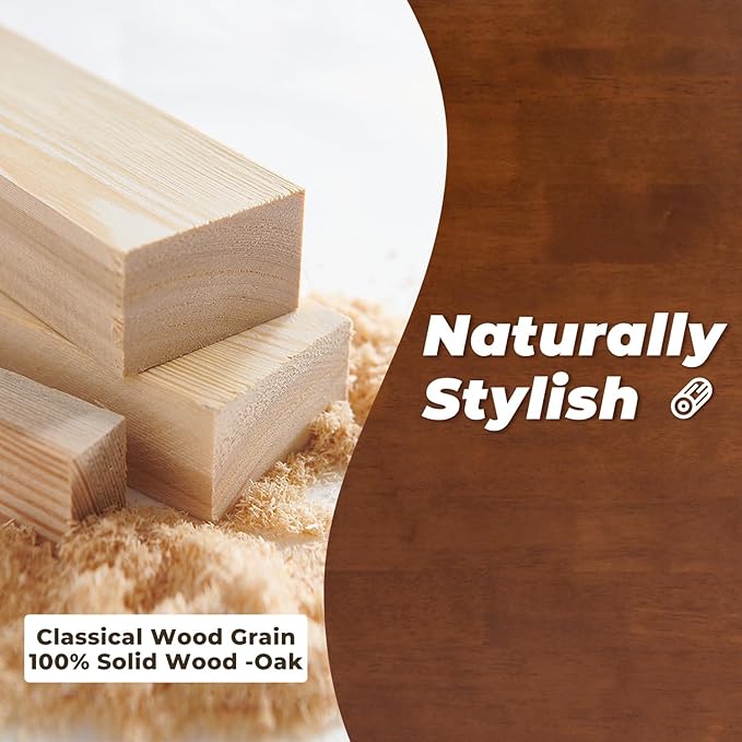 DELAVIN 31.5" Solid Wood Round Dining Table for 4, Farmhouse Small Kitchen Table for 2-4, Modern Office Table for Home Kitchen Apartment, Easy Assembly, Space Saving, Walnut