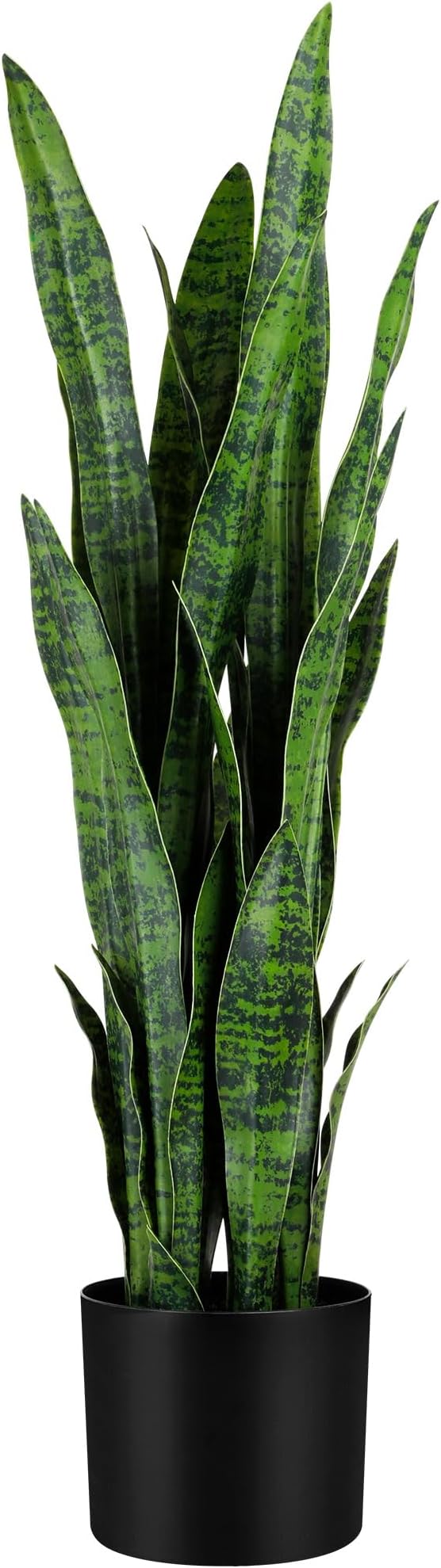 KOL 3ft Artificial Snake Plant, Fake Sansevieria Potted Plants, 32 Thick Lifelike Faux Leaves, Indoor Home Office Decor, Mother-in-Law Tongue Houseplant, 35in, Green