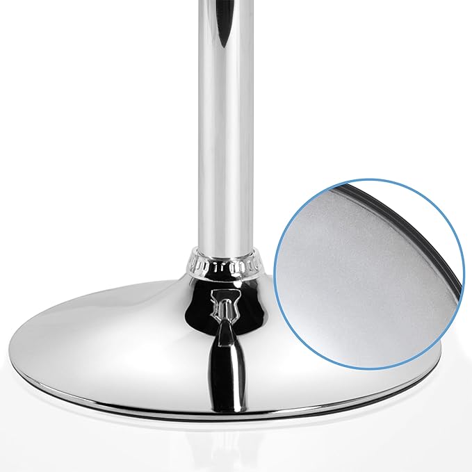 Yaheetech Bar Stools Set of 4, Adjustable PU Leather Swivel Barstools, Modern Counter Stools with Back and Footrest, Counter Height Barstools for Bar, Kitchen, Dining Room, Blue