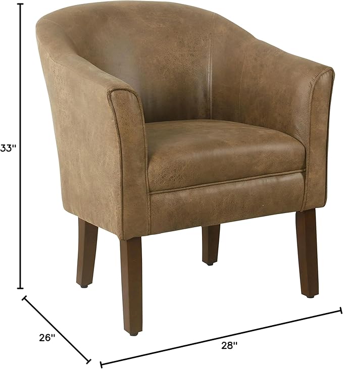 HomePop Modern Barrel Accent Chair, Brown