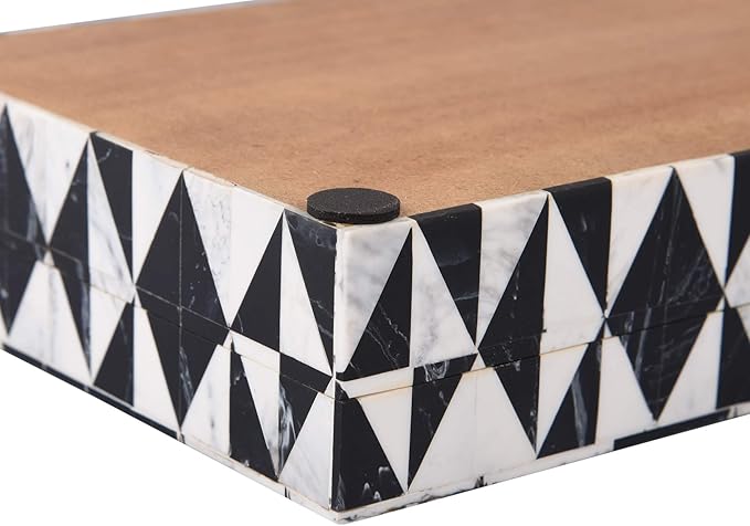 Handicrafts Home Handmade Harlequin Collection Decorative Jewelry Box Organizer – Keepsakes, Trinkets, and Home Decor – Antique Coffee Table Storage, Wedding Memory Box, Farmhouse Style Decor, 12x6x2