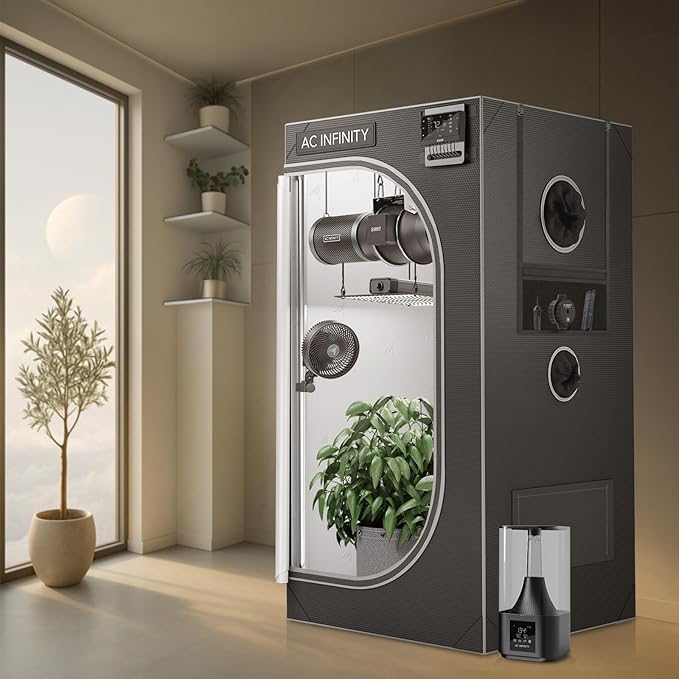 AC Infinity CLOUDLAB 733, Advance Grow Tent 3x3, Thickest 1" Poles, 2000D Mylar Canvas, Lab-Tested Highest Reflectivity, Largest Zipper Window, Controller Mount Plate, 36" x 36" x 72" Indoor Growing