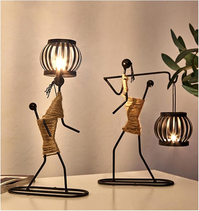 Notart Art Gallery | Creative African Tribal Lady Candle Holders, Tribal Lady Candle Holder Centerpieces, Iron Candlestick Holders for Home, Bar,Dining Table Decor, Personalizable Style Shelf Décor