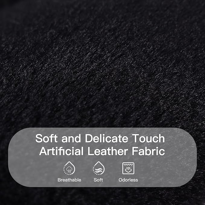 Welnow Comfy Saucer Chair with Ottoman, Oversized Folding Reading Chair for Adults with Throw Pillow Soft Faux Fur Lounge Chair for Bedroom Furry Accent Chair for Living Room, Dorm Rooms, Black