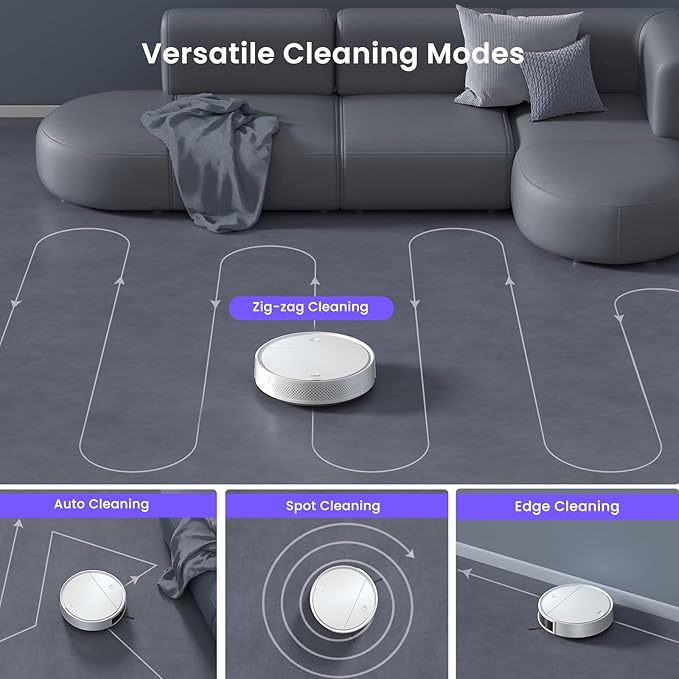 OKP K5 Pro Robot Vacuum and Mop, 3 in 1 Mopping Robotic Vacuum with 5000Pa Suction Power, 180 Mins Runtime, Quiet Design, Wi-Fi/APP/Alexa/Remote Control, Good for Hard Floors and Pet Hair Pick Up