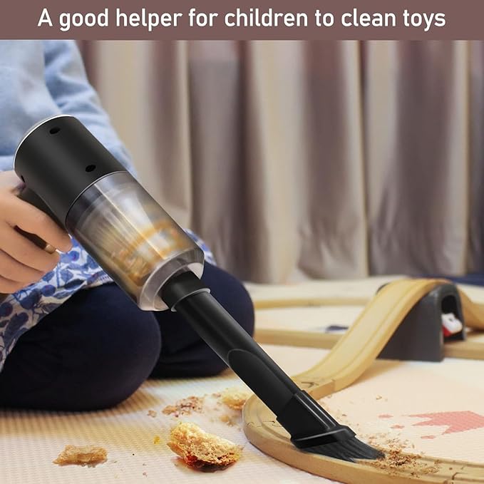 Mini Portable Vacuum Cleaner, Keyboard Wireless Handheld Vacuum with Brush Motor 4500PA High Power and TypeC, for Car,Office and Home Cleaning /V01/Black