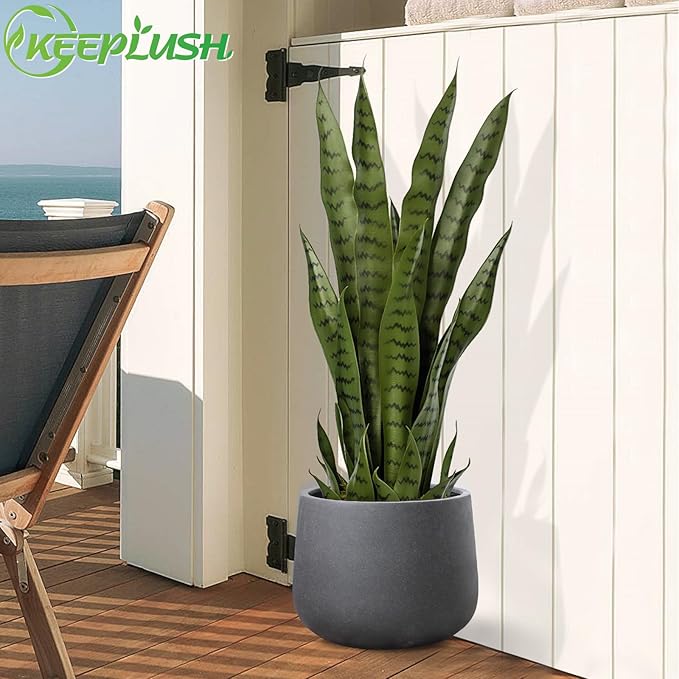 Artificial Snake Plant – 28in Faux Sansevieria Plants, Fake Floor Plant for Indoor Outdoor, Front Porch Patio Home Office Decor, Mother-in-Law’s Tongue, Green 1Pcs