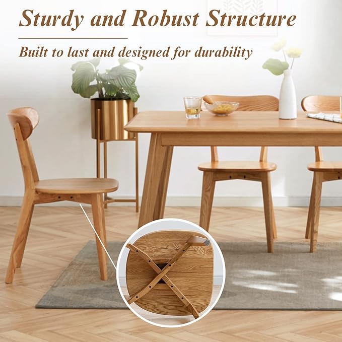 100% Solid Oak Wood Dining Room Chairs - Practical Kitchen Chairs - Wood Chair for Dining Room, Kitchen (1, Natural)