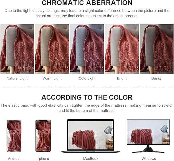 BOURINA Burgundy Throw Blanket 50x60 Inches Throw Textured Solid Soft Sofa Couch Decorative Knit Blanket