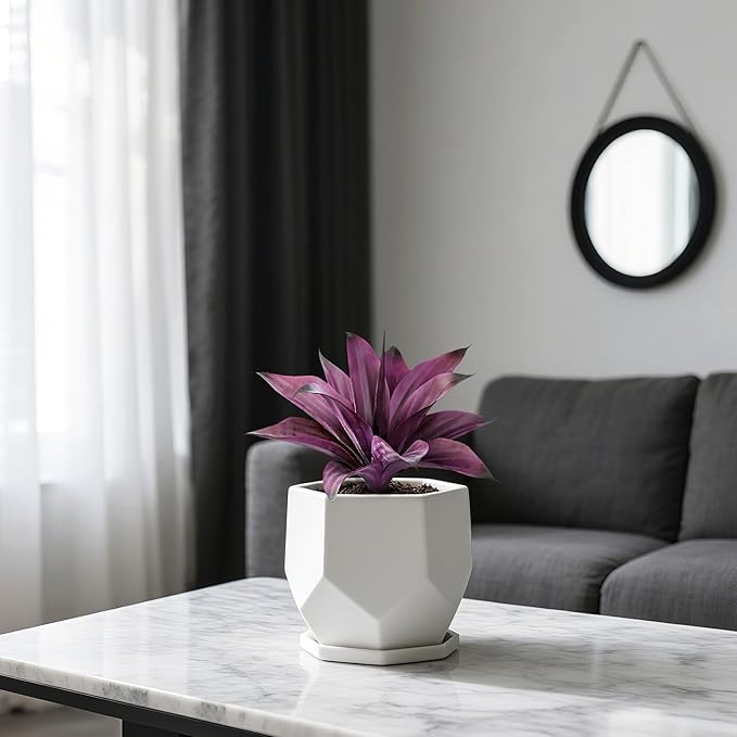 Artificial Flowers for Outdoors Artificial Agave Fake Plants Faux Agave Artificial Plants Outdoor Fake Flowers Outdoor Faux Plants Indoor Uv Resistant Artificial Plants 12In(Purple,2pcs)