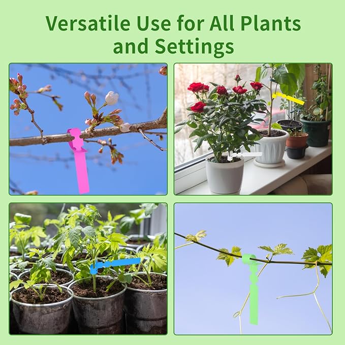 240Pcs Plant Tags, Tree Tags Plastic Wrap Around Hanging Plant Labels Adjustable Tree Markers Signs for Plant & Garden Nursery (Multicolor)