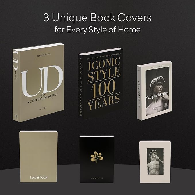 Aesthetic Decorative Books Set of 3 Designer Fake Books for Decoration to Enhance Mid Century Coffee Table Decor Bookshelf Mantle Shelf Console Table Entryway Décor Minimalist Faux Book Storage Box