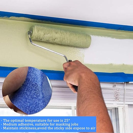 Painters Tape, Blue Tape, Masking Master Tape, Paint Tape for Multi-Purpose, Painting, Painter's, DIY Arts & Crafts (0.94in, 60.1yd x 3Rolls =180.3yd) Decoration Labeling No Residue, Easy Removal