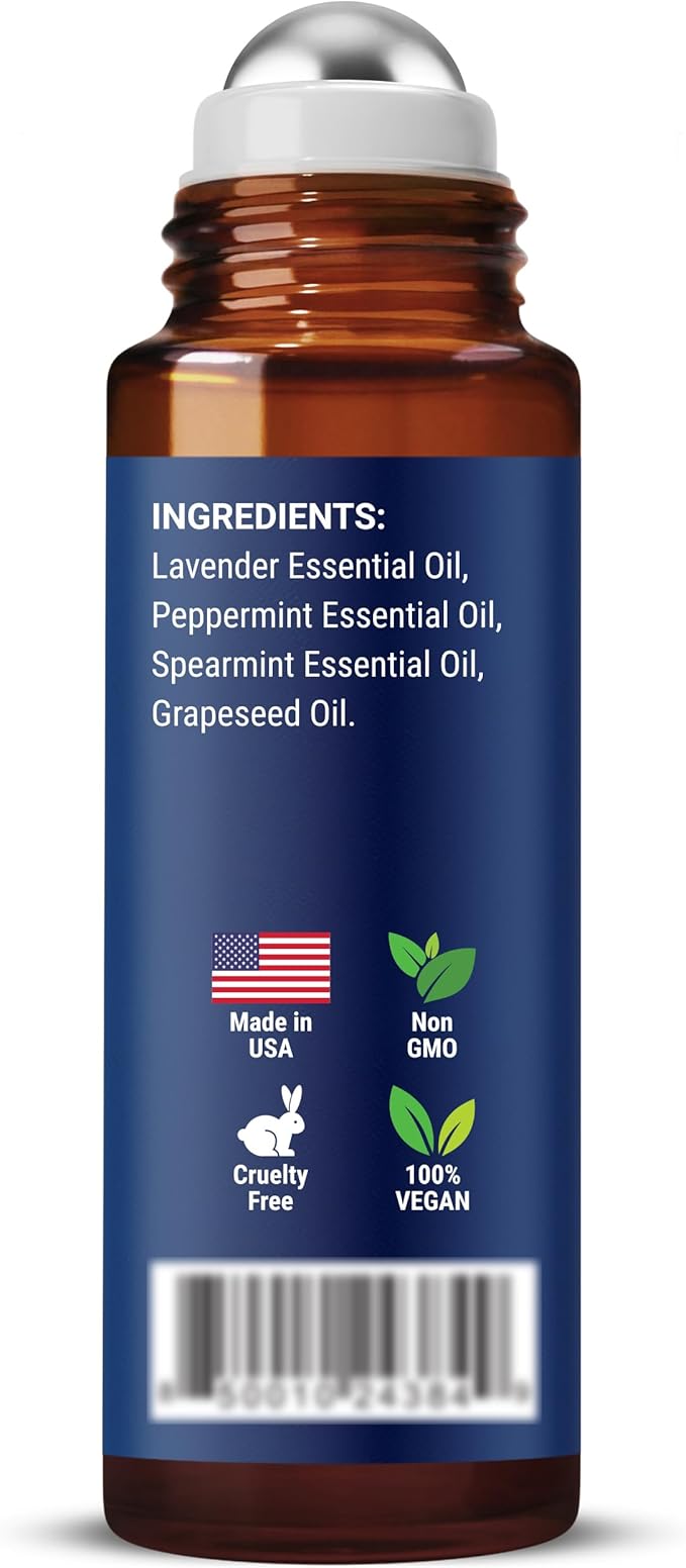 Head Calm Essential Oil Roll-On 10 ml - Soothing Migraine Roller Ball for Headache Relief - Pure Natural Essential Oils - Nexon Botanics