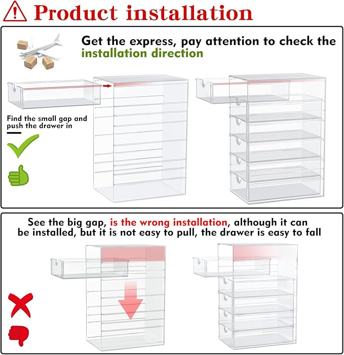 Makeup Organizer Storage With 16 Drawers, 4 Pcs Desktop Office Supplies, Desk Organizers, Clear Accessories, Dustproof Drawer and for Make Up, Jewelry, Pen, Stationary