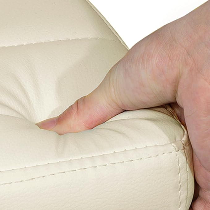 Yaheetech Bart Stools Set of 4, PU Leather Adjustable Barstools with Armrest, Counter Height Stool Chairs with Thickened Seat Cushion for Kitchen Island, Beige