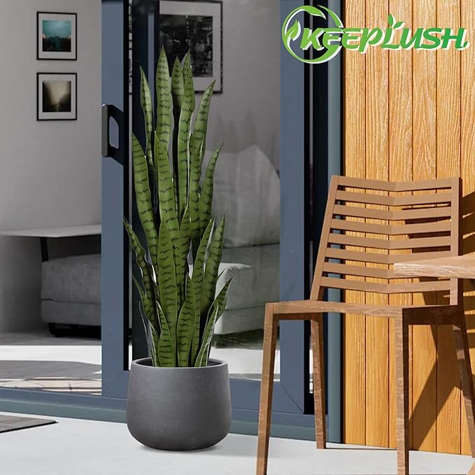 4ft Artificial Snake Plant – 46in Faux Sansevieria Plants, Fake Floor Plant for Indoor Outdoor, Front Porch Patio Home Office Decor, Mother-in-Law’s Tongue, Green 1Pcs