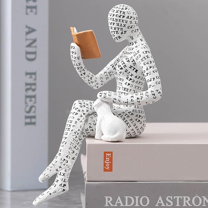 GRAPMKTG Home Decor Pulp Reading Women Thinker Statue Aesthetic Sculpture Room Decor Modern Abstract Decoration on Shelf Table Desk for Living Room Office Bedroom I