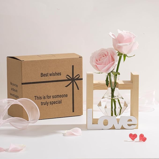 Cute Room Decor Home Decor Office Decor Desk Accessories Women Birthday Present Wife Ideas Propagation Station Vases Plant Terrarium Stuff Grandma Items Valentinesday Decorations for Her