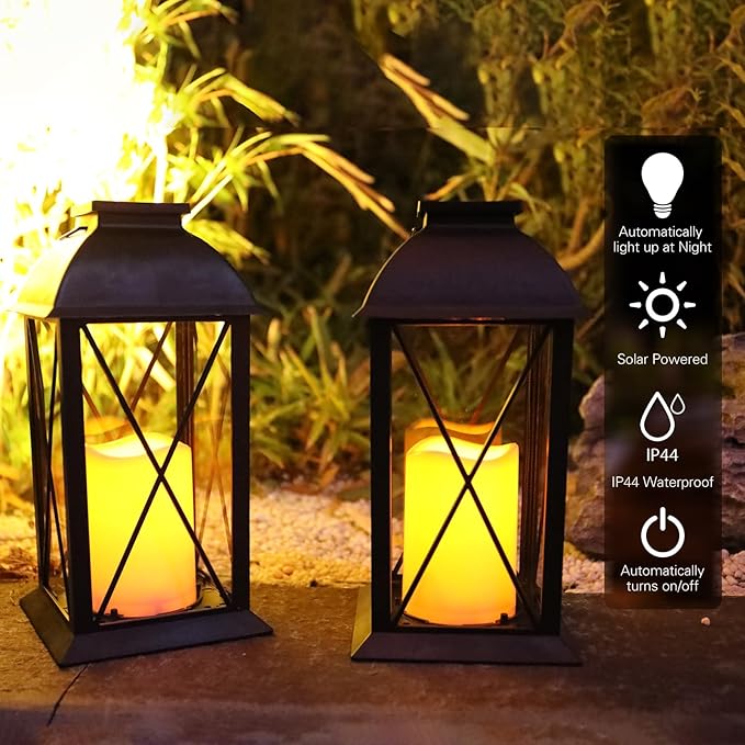 Afirst Solar Lantern Outdoor, 2 Pack Hanging Decorative Outdoor Lights Waterproof Umbrella Lights for Patio Garden, Table,Party Decor