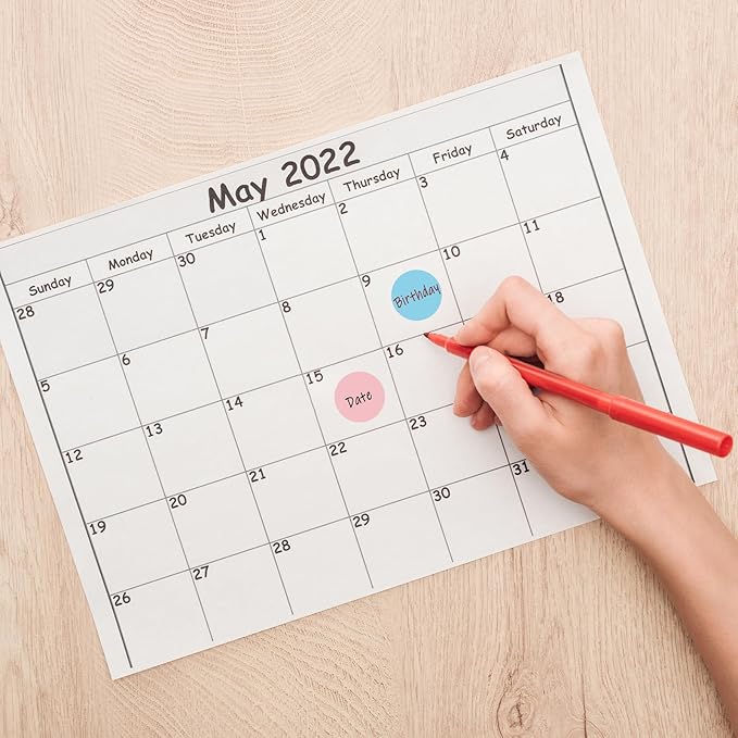 22500 Pcs 3/4 in Round Color Coding Labels Roll Adhesive Solid Colors Dot Stickers Assorted Colored Circle Dot Label for Back to School Inventory Organize File Classification, 15 Colors