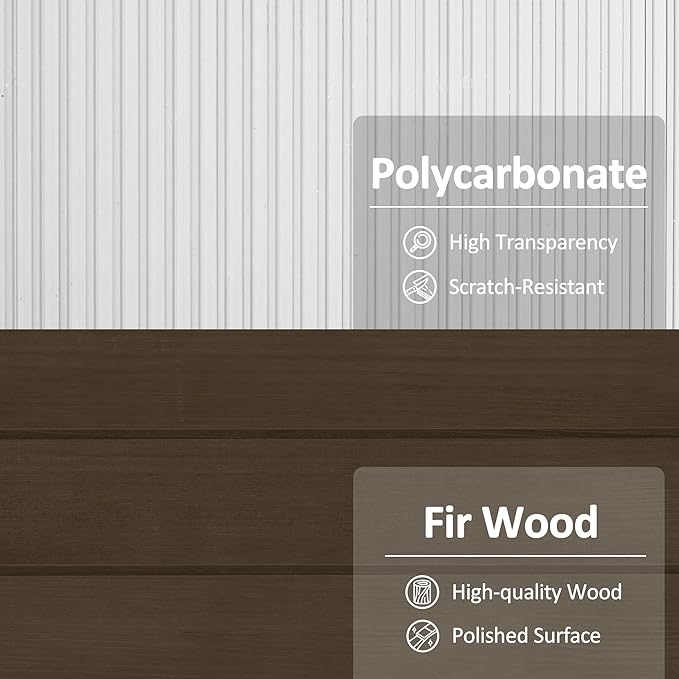 MCombo 2-Tier Wooden Cold Frame Garden Greenhouse Raised Flower Planter Shelf Bed Protection 6057-0160 (Brown)