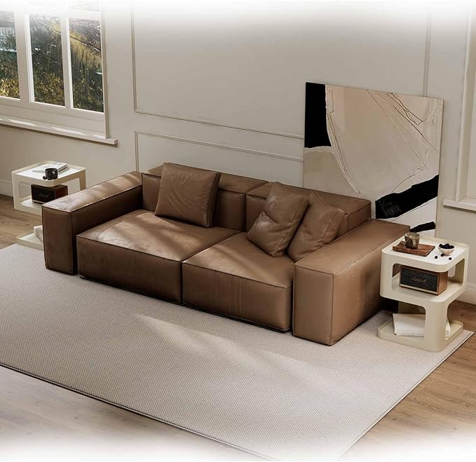 XIV Side Table, Small End Table, Modern Nightstand, Accent Bedside Table, 3 Tier Night Stands, Metal Bed Side Table for Living Room Bedroom Outdoor Entryway, No Assembly Required (Off White, Square)