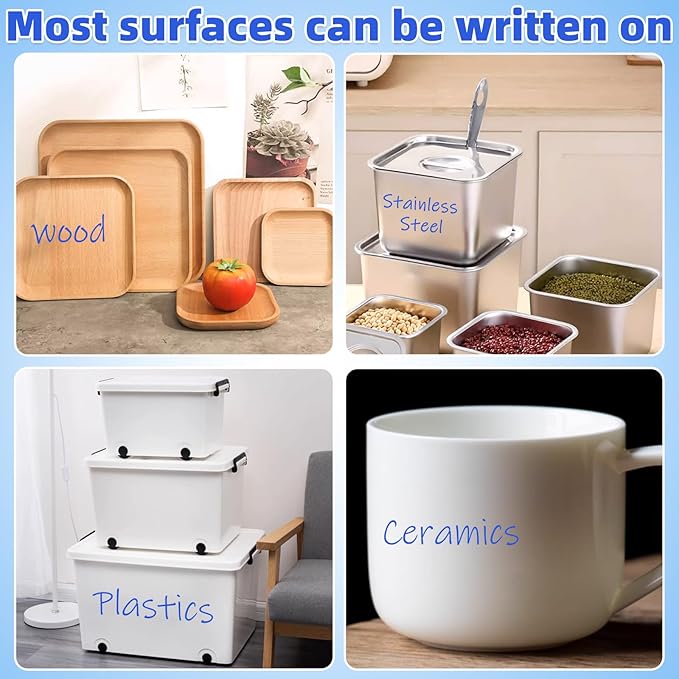 Blue Ultra Fine Point Permanent Markers, 18 Pack, 0.4 mm, Precision Extra Fine Tip for Detailed Writing, Art, Crafts & Labeling on Paper, Plastic, Glass, Metal, Waterproof, Fade-Resistant Ink