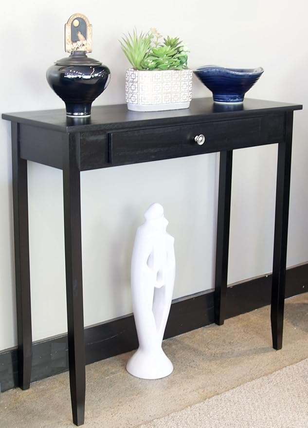Solid Acacia Console Table w/Drawer