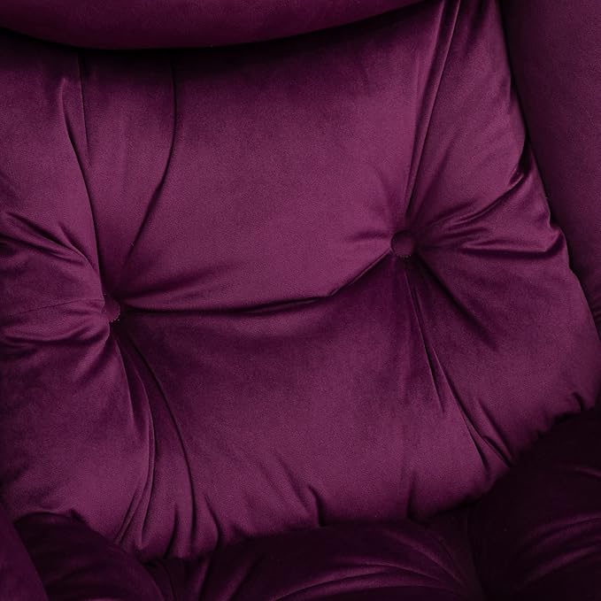 HollyHOME Fabric Large Lazy Chair, Accent Reading Chair, Cozy Lounge Chair with Armrest, Leisure Sofa Chair for Living Room, Bedroom, Dorm, Purple