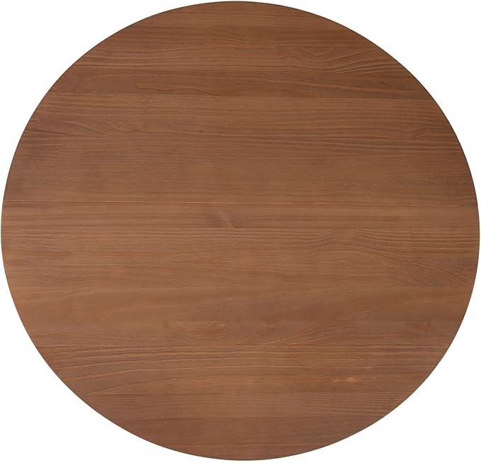 Plank+Beam Lido Round Dining Table, 38", Wooden, Pedestal, Minimalist Kitchen Table for 4 for Dining Room, Pecan