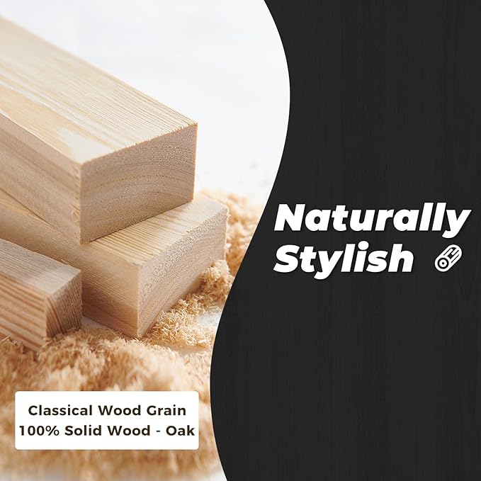 DELAVIN 47.2" Rectangle Solid Wood Dining Table, Modern Kitchen Table, Oak Dining Room Table, Easy Assembly, Black