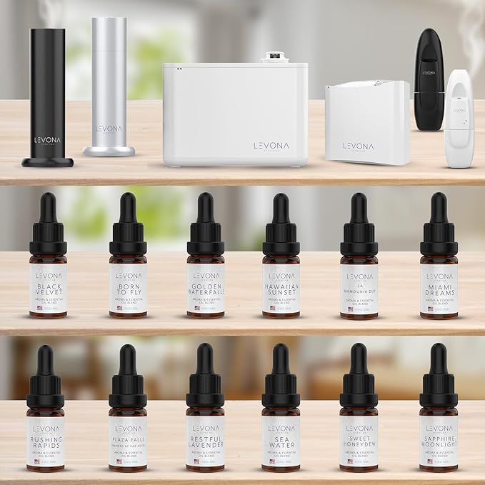 Levona Scent Essential Oils for Diffuser: Blissful Aura Diffuser Oil with Notes of Amber, Musk & Jasmine - Home Luxury Scents for Hotel & Office - Fragrance Oil -10Ml Essential Oil