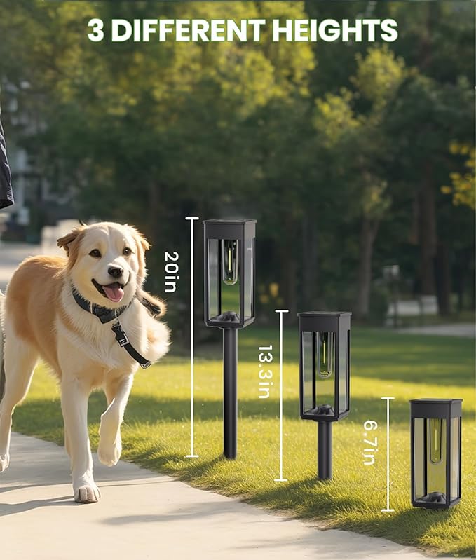 Bright Solar Pathway Lights Outdoor Waterproof IP65, 8 Pack Auto On/Off Solar Outdoor Lights for Path, Yard, Patio, Landscape, Lawn, Walkway, Driveway, Garden Decor Lighting Solar Powered