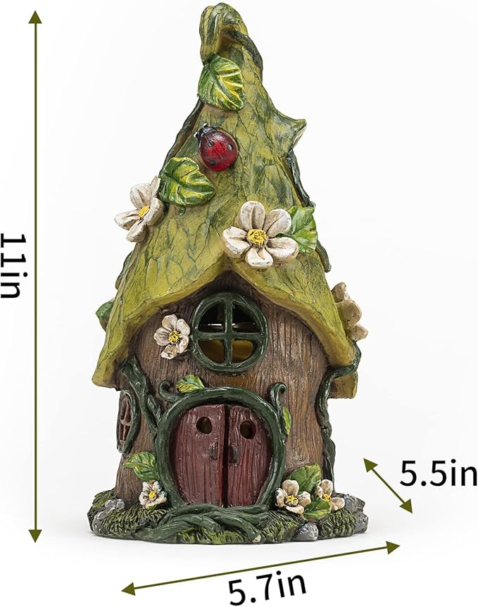 Garden Decor Outdoor Solar Statues, 9.4Inch Resin Fairy Garden Solar Lights Birthday Gifts for Women Yard Decorations, Gardening Gifts for Patio, Balcony, Porch Decor