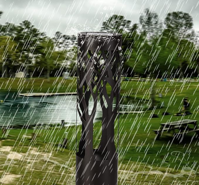 4Pack Solar Pathway Lights Outdoor, Landscape Lighting Dust to Dawn Solar Lights for Garden Decor, Metal Path Lights Solar Powered for Yard Lawn Patio Walkway Warm Yellow