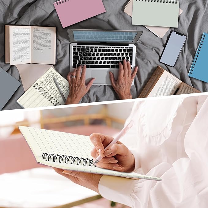 Jutom 5 Pcs Small Spiral Notebooks Memo Pads 3x5 Bulk Small Pocket Notebooks Mini Notepads with Lined Pages Small Journals for Office School Work Writing Supplies,120 Pages (Morandi Color)