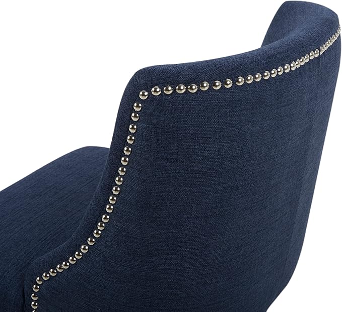 CHITA Counter Height Swivel Barstool, 26" H Seat Height Upholstered Bar Stool, Fabric in Midnight Blue