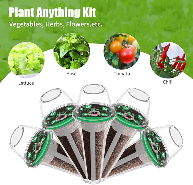 84 pcs Hydroponic Pod Kit for Aero Garden with 12 Grow Baskets, 12 Grow Sponges, 12 Grow Domes, 12 Plant Labels and 36 Seed Pod Label Stickers for All Hydroponics Garden Growing System