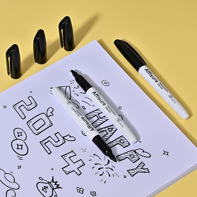 Permanent markers, 100 packspermanent markers bulk, quick dryingin one second, waterproof, smooth, noteasy to erase, durable, can be markedon glass, tiles and cloth, office supplies