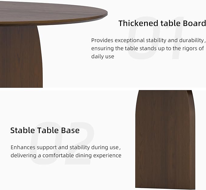 Casaphoria 79" Large Dining Table for 8, Wood Oval Living Room Table, Modern Farmhouse Kitchen Table with Scratch-Resistant Top & Wood Pedestal, Easy Assembly and Clean, Walnut